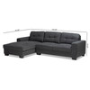 Baxton Studio Langley Dark Grey Upholstered Sectional Sofa with Left Facing Chaise 158-9740